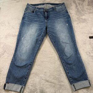 KUT from the Kloth Womens Jeans Size 16W Blue Denim Cuffed Cropped